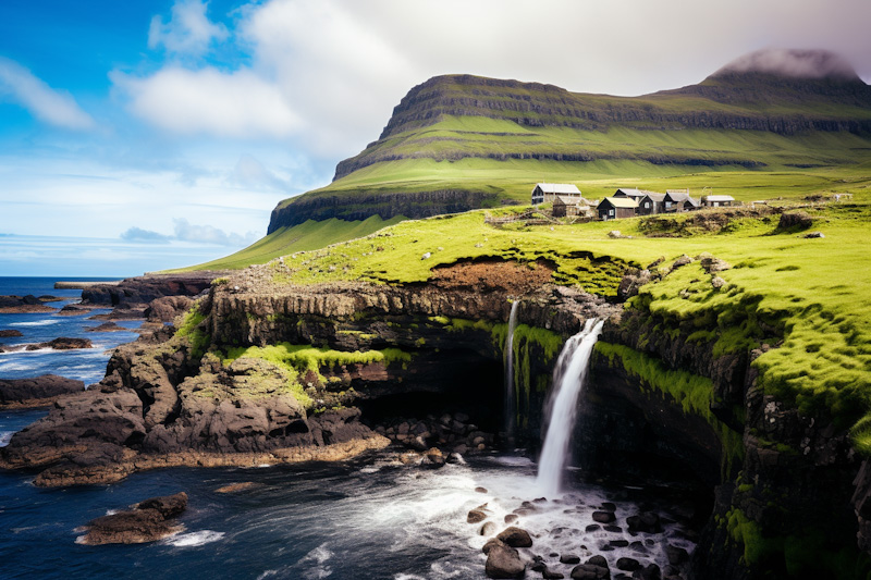 Gasadalur Village and Mulafossur Waterfall